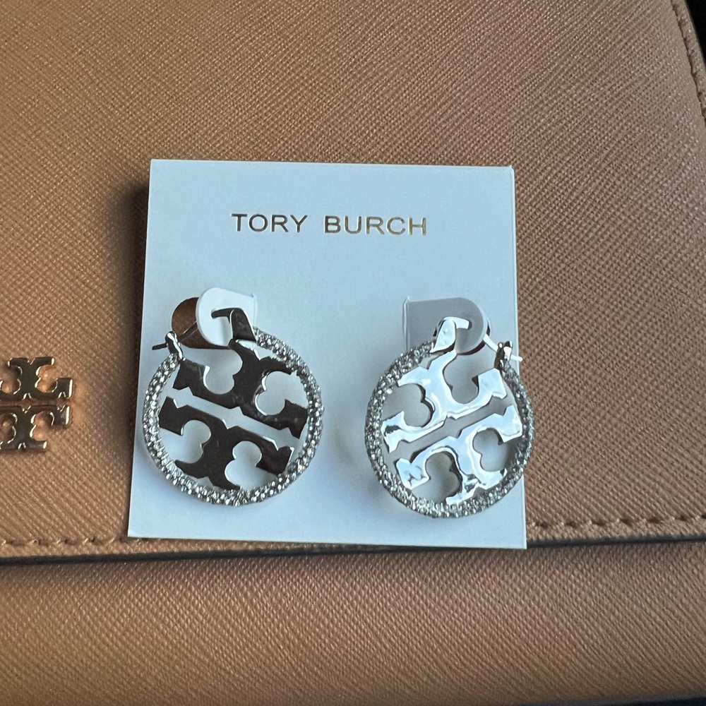 Tory Burch Miller Pavé Hoop Earrings